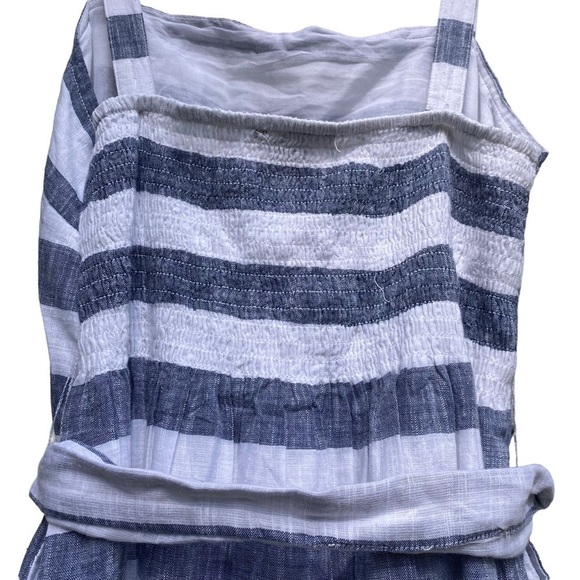 Theodore & Chelsea Blue/White Striped Ruffled Bottom Belted Sundress Sz Medium - Picture 8 of 14